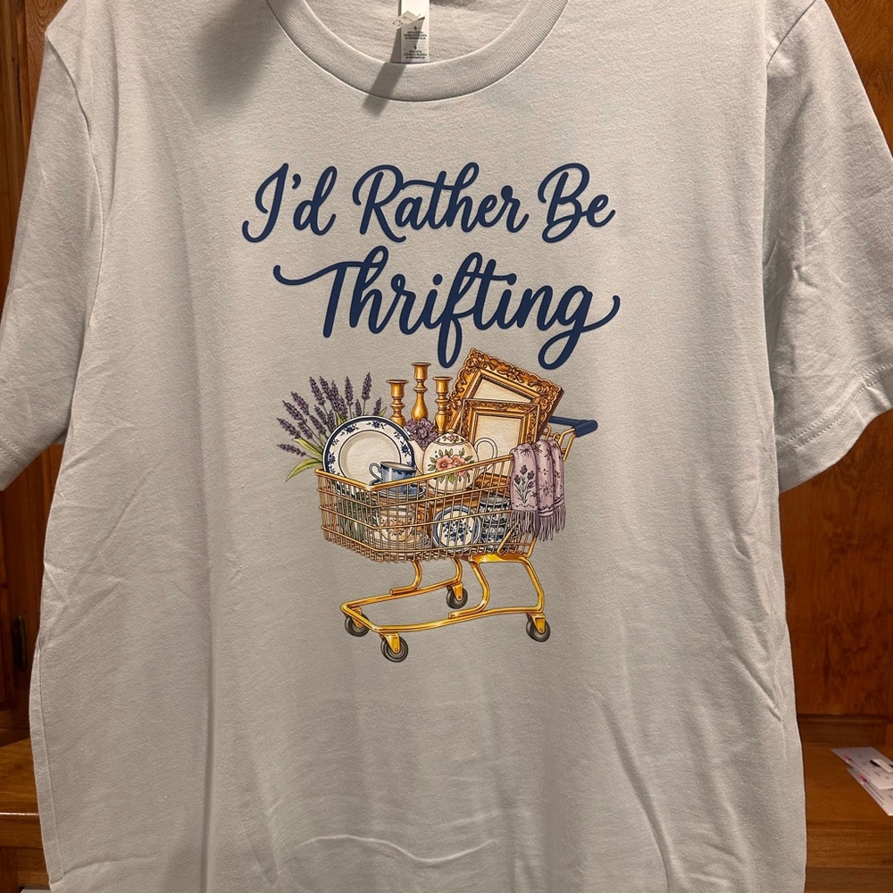 Light Grey Bella Canvas Tee with Thrifting Design